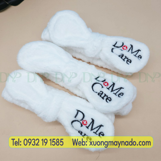 May băng đô cài tóc thêu logo giá rẻ