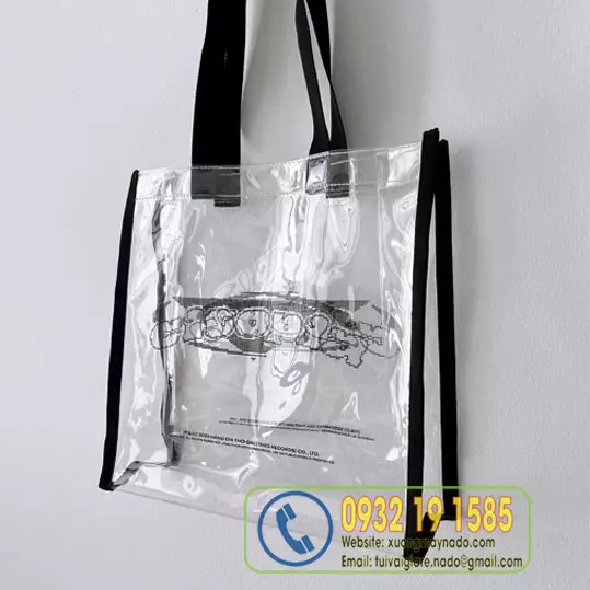 May túi pvc viền vải